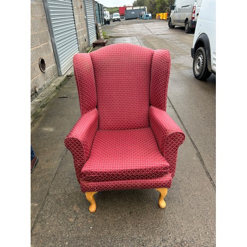 394 - Wing back cushion chair