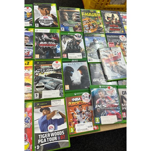 255 - Selection of assorted XBOX and play station games to include Call of Duty, Wreckfest, Rally Fusion e... 