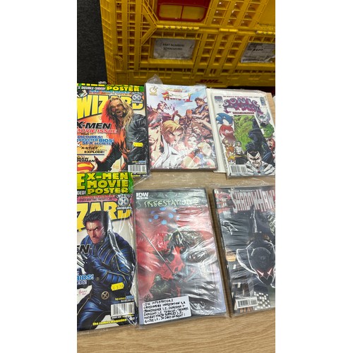 293 - Selection of assorted comics and magazines to include IDW, Wizard etc