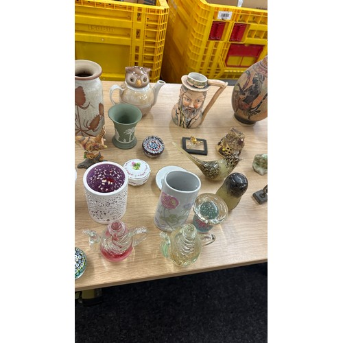 222 - Selection of miscellaneous includes paperweights, vases etc