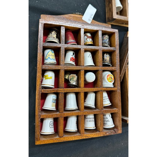 542 - Selection of assorted thimbles in wooden cases