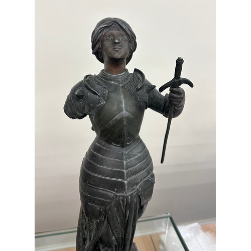 547 - Pair of signed Spelter figures measures approximately 19 inches tall 
One in need of repair