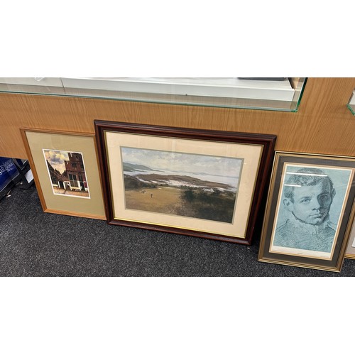 225 - Selection of gilt and wooden framed vintage prints largest measures approximately 14 inches long x 1... 