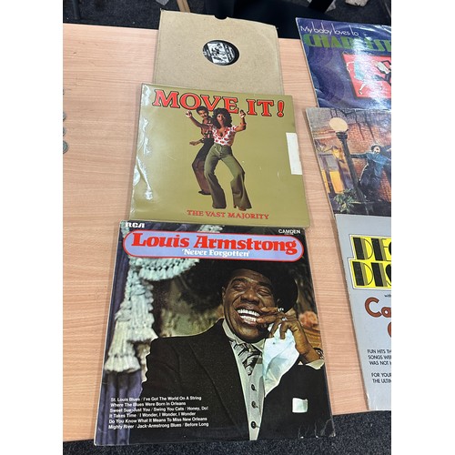 66 - Selection of records to include Louis Armstrong, Deco Disco etc