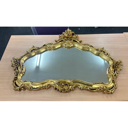 154 - Large gilt frame mirror measures approximately 43 inches wide x 23 long