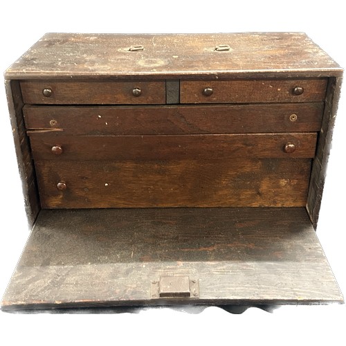 262 - Antique engineers tool box measures approximately 10 inches tall x 19 wide x 9 deep