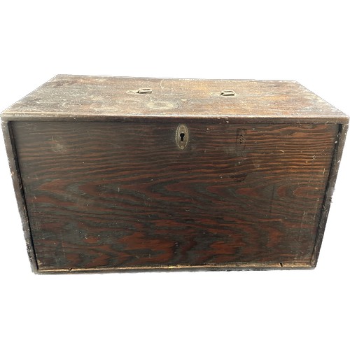 262 - Antique engineers tool box measures approximately 10 inches tall x 19 wide x 9 deep