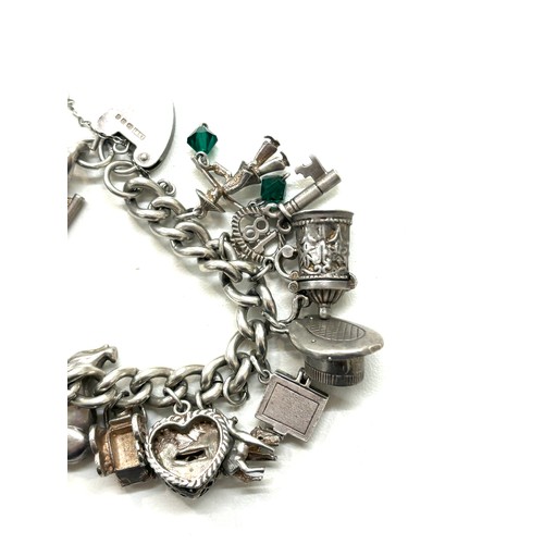 493 - Chunky silver charm bracelet total weight 83g