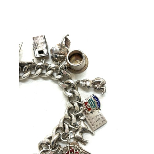 503 - Chunky silver charm bracelet total weight 136g