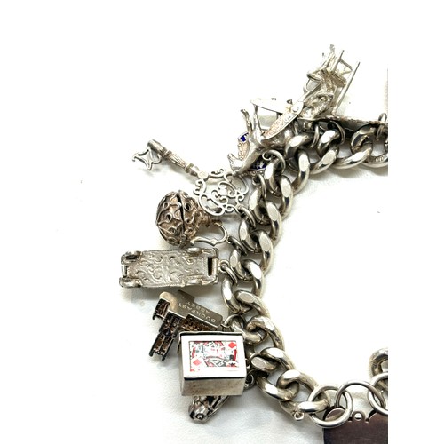 503 - Chunky silver charm bracelet total weight 136g