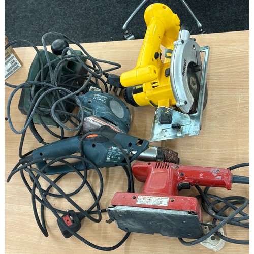 330 - Selection of assorted power tools includes sanders, circular saw etc all untested