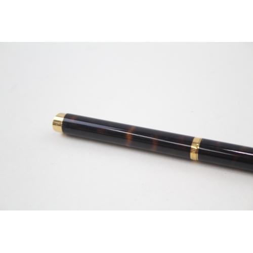 520 - Vintage Alfred DUNHILL Brown Lacquer & Gold Plated Ballpoint Pen / Biro