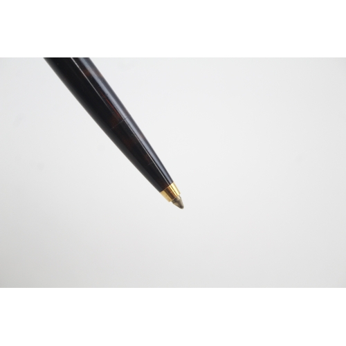 520 - Vintage Alfred DUNHILL Brown Lacquer & Gold Plated Ballpoint Pen / Biro