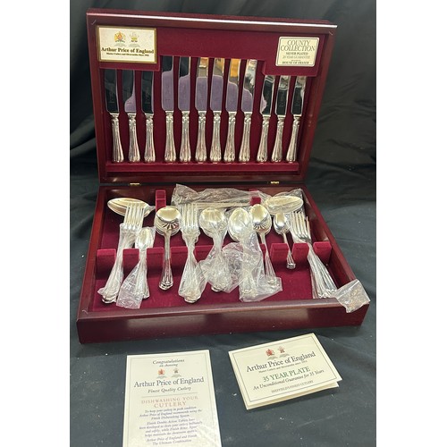 4 - Arthur Price of England silver plated canteen of cutlery - looks to be complete