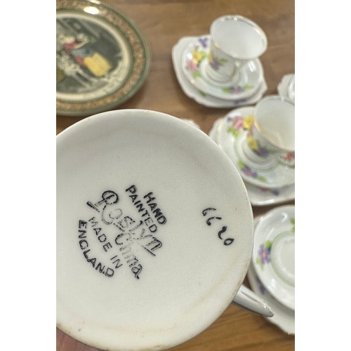 261 - Selection of porcelain miscellaneous to include Rosalyn china, Royal Doulton plate, Wedgwood and Mas... 