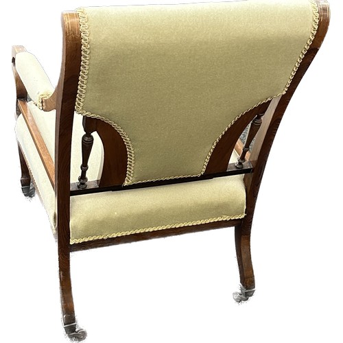 408 - Vintage button back inlaid nursing chair