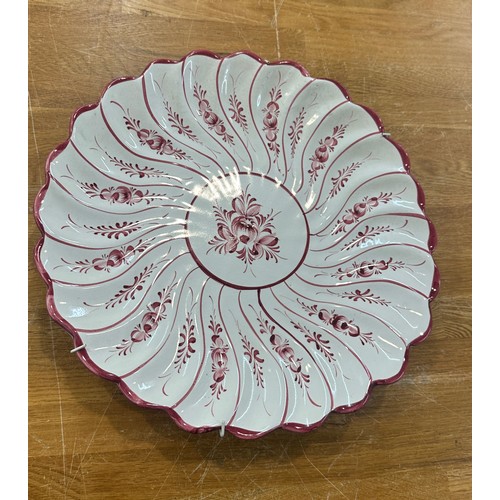 541 - Hand painted vintage plate, approximate diameter 13 inches