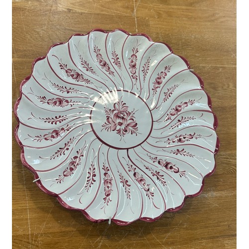 541 - Hand painted vintage plate, approximate diameter 13 inches