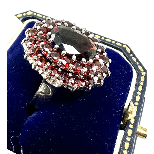 233 - Silver garnet ring