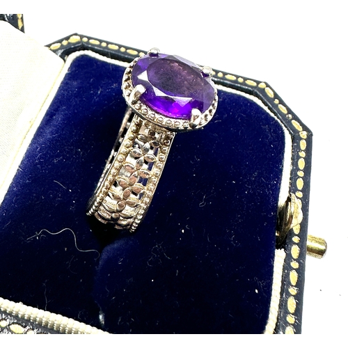 234 - Silver Amethyst ring