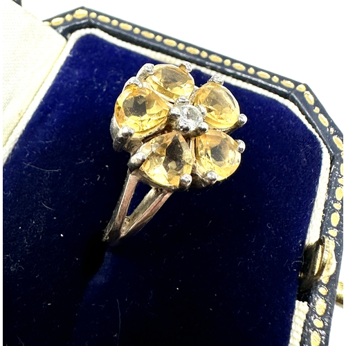 235 - Silver citrine gemstone set ring