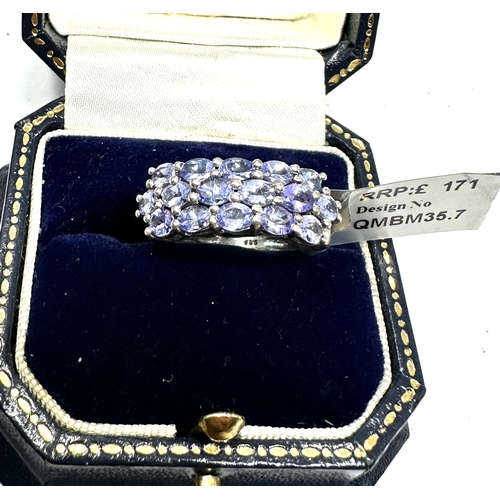 241 - silver Tanzanite dress ring retail tag reads £171