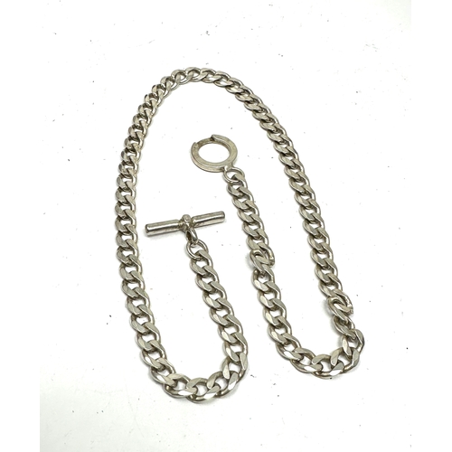 247 - Chunky silver curb link t-bar Necklace weight 50g measures approx 49cm