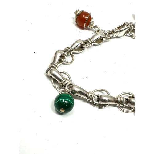 249 - Silver & gemstone charm bracelet