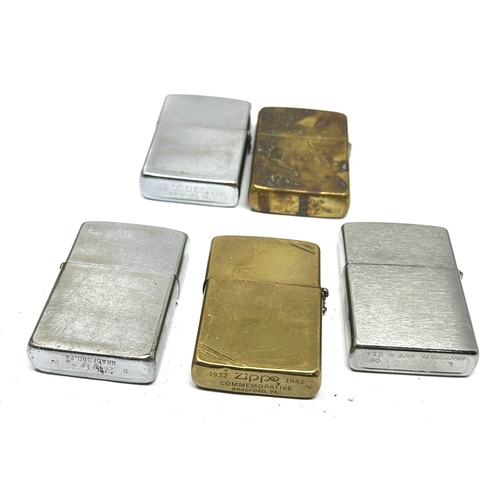 510 - 5 Vintage Zippo lighters