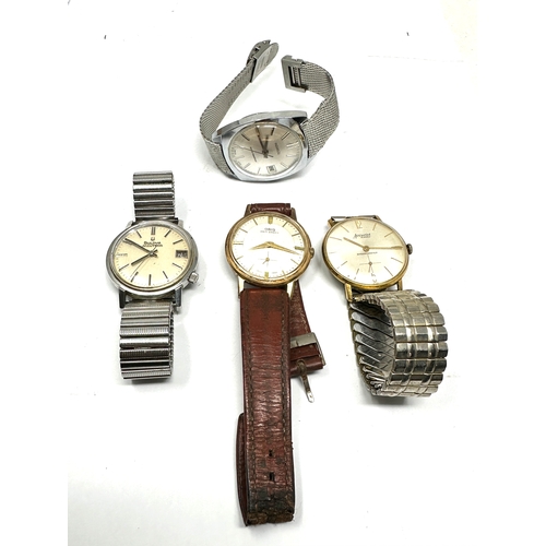 351 - 4 vintage gents wrist watches includes Bulova accutron ingersoll accurist shockmaster and Oris