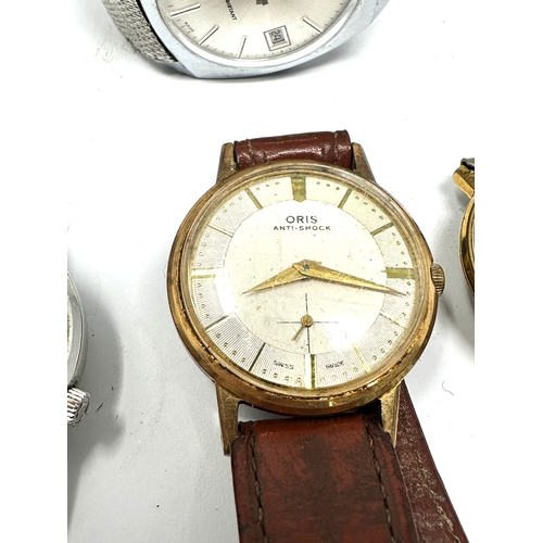 351 - 4 vintage gents wrist watches includes Bulova accutron ingersoll accurist shockmaster and Oris