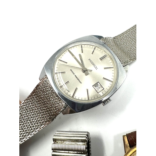 351 - 4 vintage gents wrist watches includes Bulova accutron ingersoll accurist shockmaster and Oris