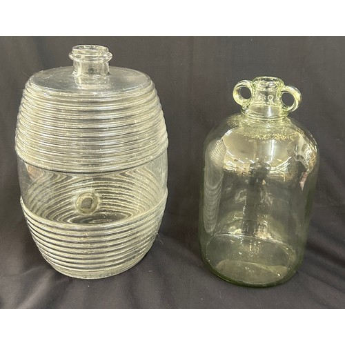 290 - Glass Behive 2 gallon storage jar and a Demi John tallest measures approx 15 inches tall