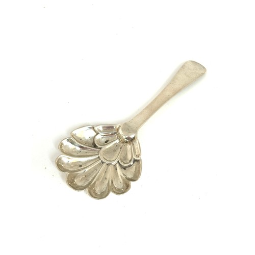 468 - Vintage silver shell spoon, hallmarked