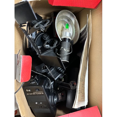 149 - Large selection of assorted camera items includes Flashes etc