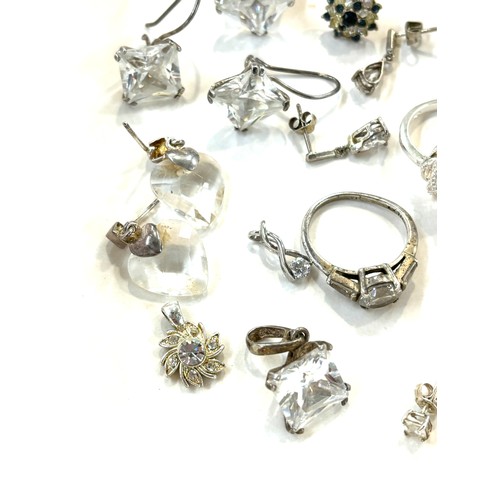 492 - Selection of stone set silver jewellery