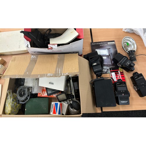 149 - Large selection of assorted camera items includes Flashes etc