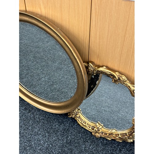 107 - Two framed mirrors includes chalk frames etc largest measures approximately 23 inches by 20 inches