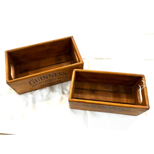 17 - 2 Small wooden Guinness crates largest measures approximately 11 inches wide 6 inches tall 4 inches ... 