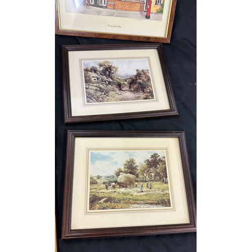 53 - Selection of assorted framed prints mainly depicting cottages largest measures approximately 10 inch... 