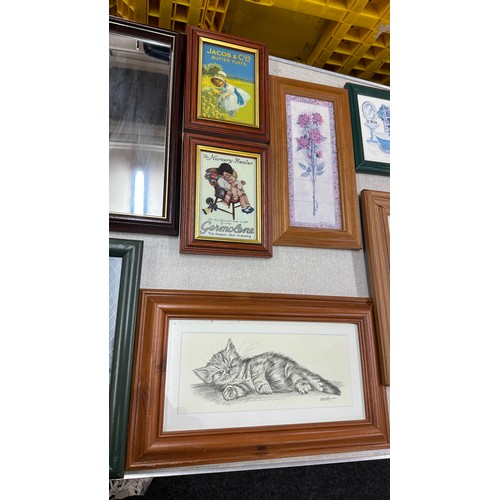 42 - Selection of assorted framed prints to include various scenes food, flowers etc