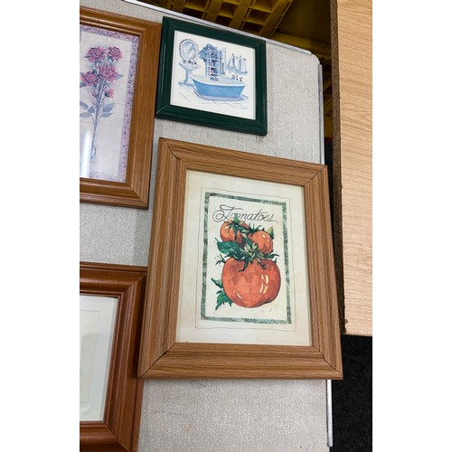 42 - Selection of assorted framed prints to include various scenes food, flowers etc