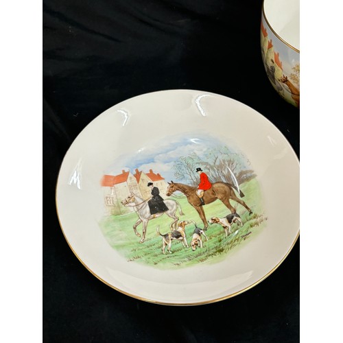 1 - Royal Crown Derby Hunting scene over sized cup and saucer