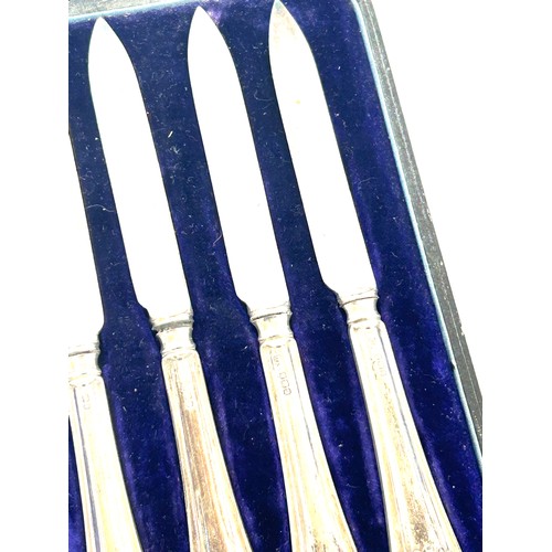 510 - Cased silver handled knife set