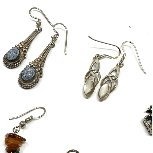 263 - 8 pairs of vintage silver earrings