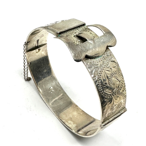 267 - Vintage Irish silver buckle bangle weight 40g