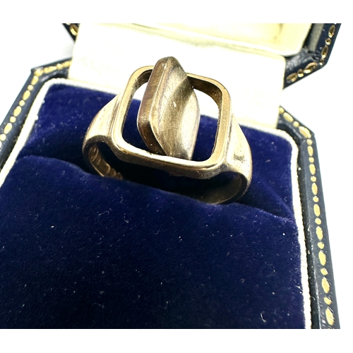 83 - 9ct gold & enamel folding centre masonic ring weight 6.1g