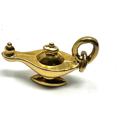 88 - 9ct gold aladdins lamp charm weight 2g