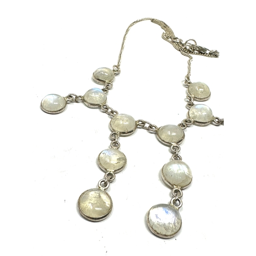 268 - Silver moonstone drop necklace