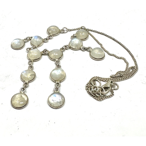 268 - Silver moonstone drop necklace